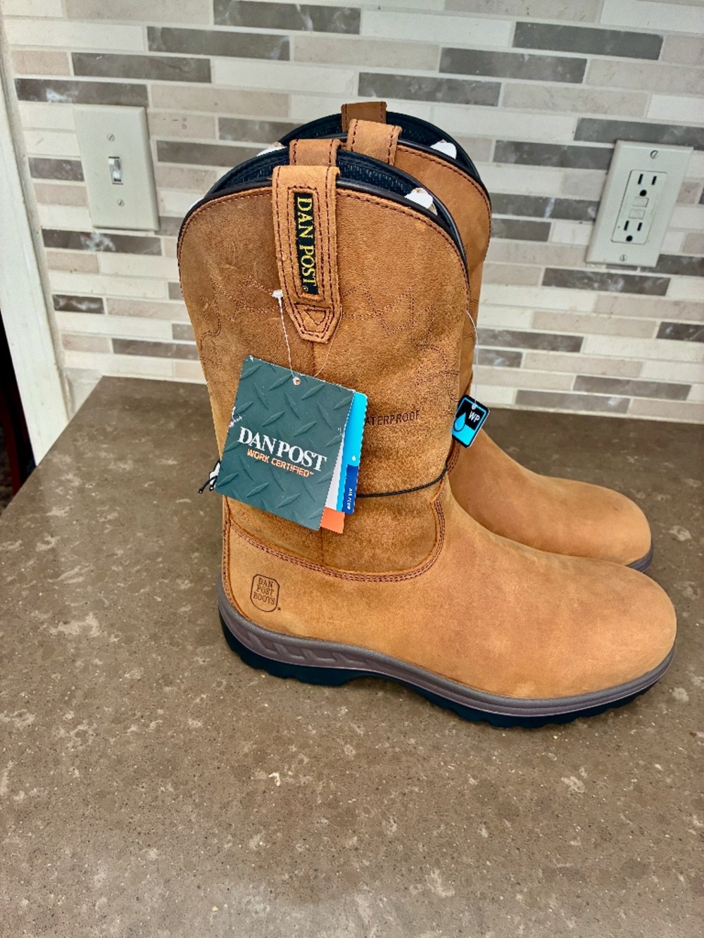 NEW Dan Post Work Certified Cummins Boots Brown Waterproof NST Leather 11